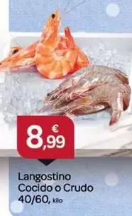 Oferta de Langostino Cocido O Crudo por 8,99€ en Supermercados El Jamón