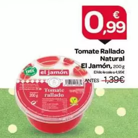 Oferta de Free - Tomate Rallado Natural por 0,99€ en Supermercados El Jamón