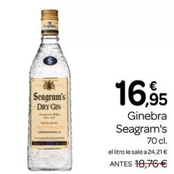 Oferta de Seagram's - Ginebra por 16,95€ en Supermercados El Jamón