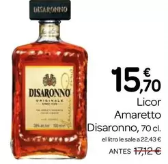 Oferta de Disaronno - Licor Amaretto por 15,7€ en Supermercados El Jamón
