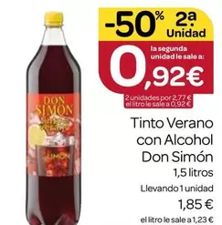 Oferta de Don Simón - Tinto Verano Con Alcohol por 1,85€ en Supermercados El Jamón