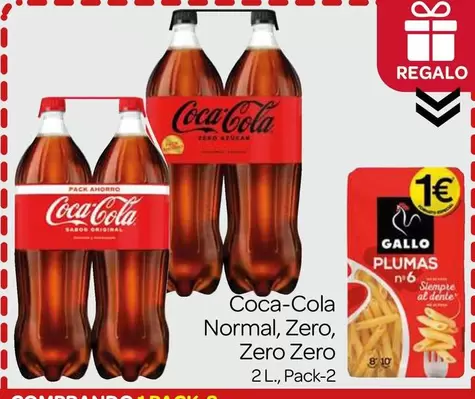Oferta de Coca-Cola - Normal, Zero, Zero Zero por 1€ en Supermercados El Jamón