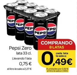 Oferta de Pepsi - Zero por 0,75€ en Supermercados El Jamón