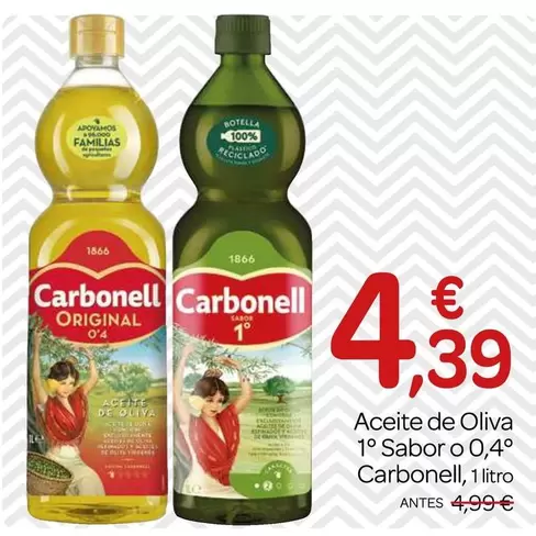 Oferta de Carbonell - Aceite De Oliva  por 4,39€ en Supermercados El Jamón