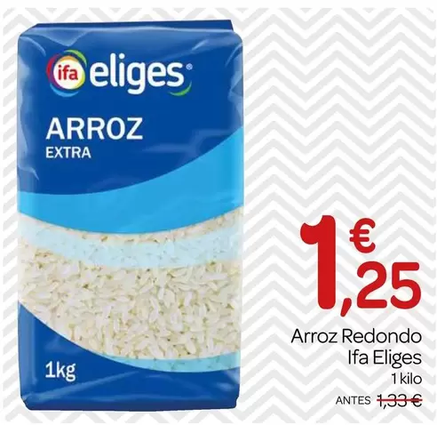 Oferta de Ifa Eliges - Arroz Redondo por 1,25€ en Supermercados El Jamón
