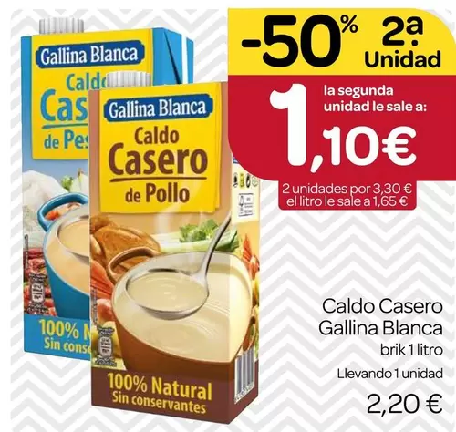 Oferta de Gallina Blanca - Caldo Casero por 2,2€ en Supermercados El Jamón