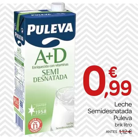 Oferta de Puleva - Leche Semidesnatada por 0,99€ en Supermercados El Jamón