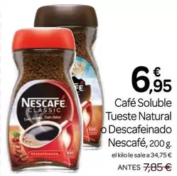 Oferta de Nescafé - Café Soluble Tueste Natural O Descafeinado por 6,95€ en Supermercados El Jamón