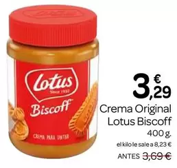 Oferta de Lotus - Crema Original por 3,29€ en Supermercados El Jamón