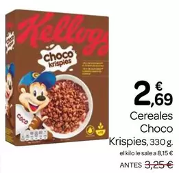 Oferta de Kellogg's - Cereales Choco Krispies por 2,69€ en Supermercados El Jamón