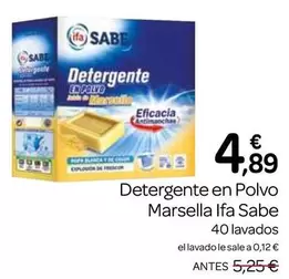 Oferta de Ifa sabe - Detergente En Polvo Marsella por 4,89€ en Supermercados El Jamón