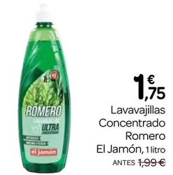 Oferta de El Jamón - Lavavajillas Concentrado Romero por 1,75€ en Supermercados El Jamón