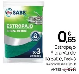 Oferta de Ifa sabe - Estropajo Fibra Verde por 0,65€ en Supermercados El Jamón