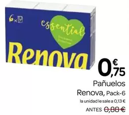 Oferta de Renova - Panuelos por 0,75€ en Supermercados El Jamón