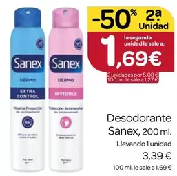 Oferta de Sanex - Desodorante por 3,39€ en Supermercados El Jamón