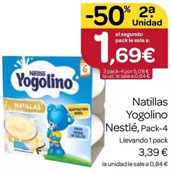 Oferta de Nestlé - Natillas Yogolino por 3,39€ en Supermercados El Jamón