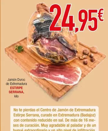Oferta de Duroc - Jamón Duroc De Extremadura por 24,95€ en Masymas