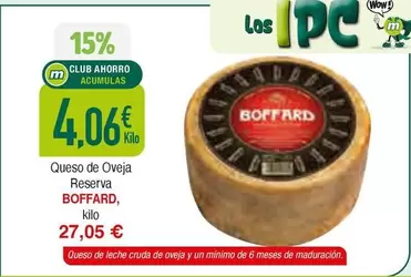 Oferta de Boffard - Queso De Oveja Reserva por 4,06€ en Masymas