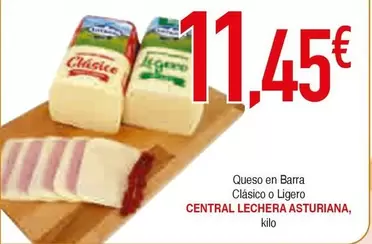 Oferta de Central Lechera Asturiana - Queso En Barra Clasico O Ligero por 11,45€ en Masymas