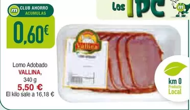 Oferta de Vallina - Lomo Adobado por 0,6€ en Masymas