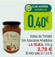 Oferta de La Tejea - Salsa De Tomate Sin Azucares Anadidos por 2,79€ en Masymas