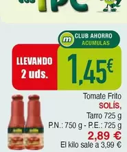 Oferta de Solís - Tomate Frito por 1,45€ en Masymas