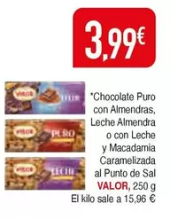 Oferta de Valor - Chocolate Puro Con Almendras por 3,99€ en Masymas