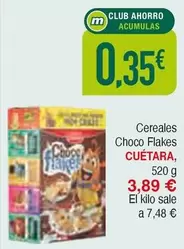 Oferta de Cuétara - Cereales Choco Flakes por 3,89€ en Masymas