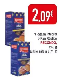 Oferta de Recondo - Hogaza Integral O Pan Rustico por 2,09€ en Masymas