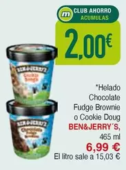 Oferta de Ben & Jerry's - Helado Chocolate Fudge Brownie O Cookie Doug por 2€ en Masymas