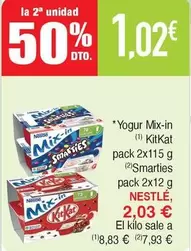 Oferta de Nestlé - Yogur Mix-in Kitkat por 2,03€ en Masymas