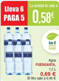 Oferta de Fuensanta - Agua por 0,69€ en Masymas