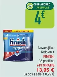 Oferta de Finish - Lavavajillas Todo En 1 por 13,95€ en Masymas