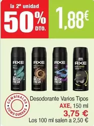 Oferta de Axe - Desodorante por 3,75€ en Masymas