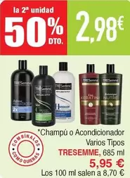 Oferta de TRESemmé - Champú O Acondicionador por 5,95€ en Masymas