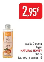 Oferta de Natural Honey - Aceite Corporal Argan por 2,95€ en Masymas