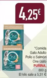 Oferta de Purina - Comida Gato Adulto Pollo O Salmon One Gato por 4,25€ en Masymas