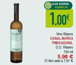 Oferta de Albar - Vino Blanco Treixadura por 1€ en Masymas