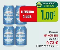 Oferta de Mahou - Cerveza Sin por 0,73€ en Masymas