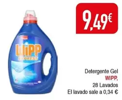 Oferta de Wipp - Detergente Gel por 9,49€ en Masymas