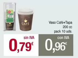 Oferta de Vaso Cafe+tapa por 0,79€ en Masymas