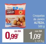 Oferta de Alteza - Croquetas De Jamón por 0,99€ en Masymas