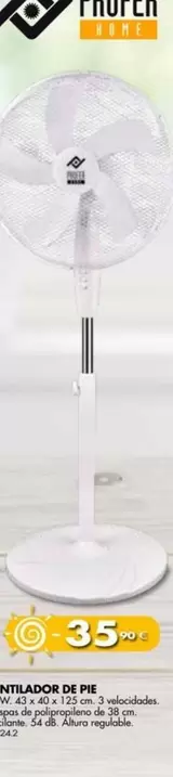 Oferta de Proper - Ventilador De Pie por 35,9€ en Coferdroza