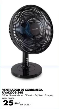 Oferta de Ventilador De Sobremesa UVM2003-24G por 25,9€ en Coferdroza