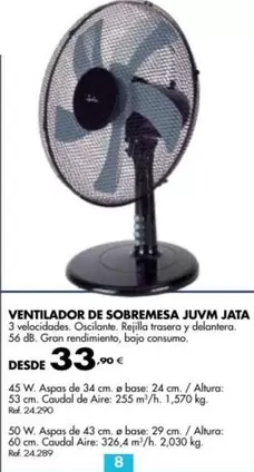 Oferta de Jata - Ventilador De Sobremesa Juvm por 33,9€ en Coferdroza