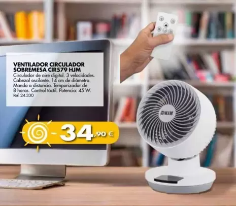 Oferta de HJM - Ventilador Circulador Sobremesa CIR579 por 34,9€ en Coferdroza