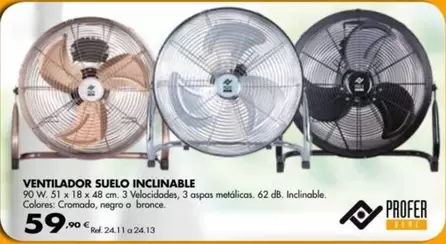Oferta de Ventilador Suelo Inclinable por 59,99€ en Coferdroza