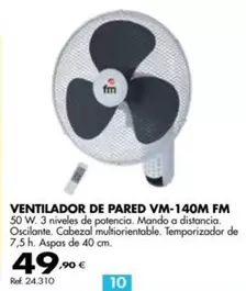 Oferta de Fm - Ventilador De Pared Vm-140m por 49,9€ en Coferdroza