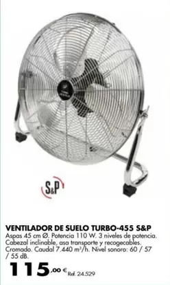 Oferta de S&P - Ventilador De Suelo Turbo-455  por 115€ en Coferdroza