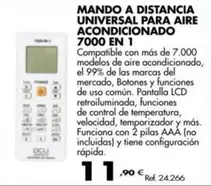 Oferta de Mando A Distancia Universal Para Aire Acondicionado 7000 En 1 por 11,9€ en Coferdroza